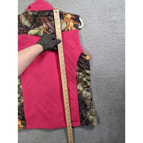 Burly Girl Soft WFS Softshell Vest Jacket Womens Large L Pink Camo Full Zip - Picture 5 of 11